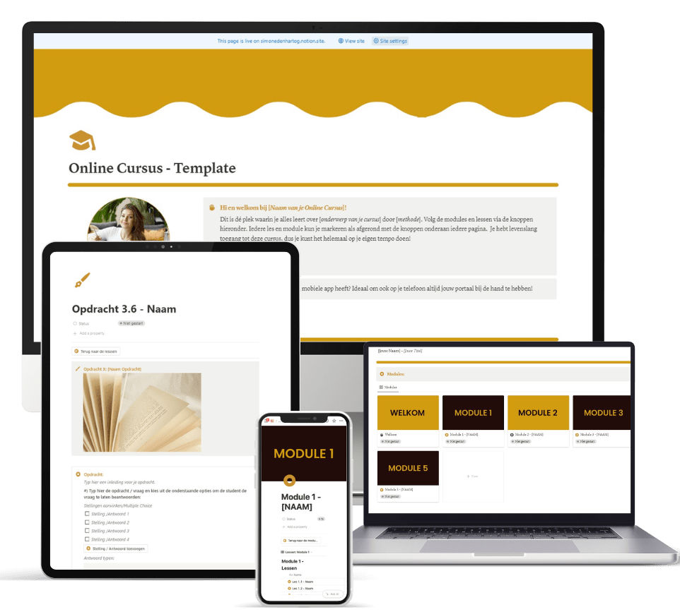 Notion Online Cursus Template