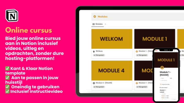 Notion Template Online Cursus