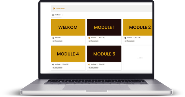 Overzicht van alle modules in Notion
