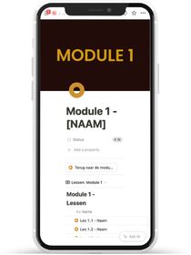 Een module met lessen op de telefoon